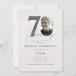 Convite de Aniversário de 70 Anos Minimalista