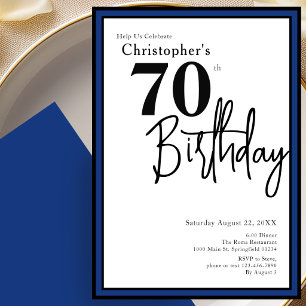 Convite de Aniversário de 70 anos Moderno Elegante