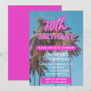convite de aniversário de 70 anos Palmeira Tropica