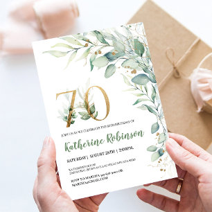 Convite de Aniversário de 70 Anos para Brunch Eleg