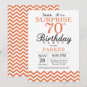 Convite de Aniversário de 70 anos Surpresa Coral C