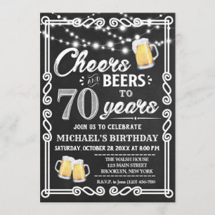 Convite de Aniversário de 70   Saúde e Cervejas