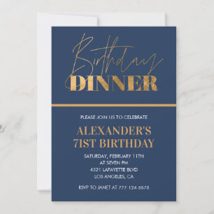 Convite de aniversário de 71 anos Jantar de Aniver