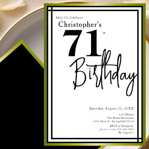 Convite de Aniversário de 71 Anos Moderno Elegante