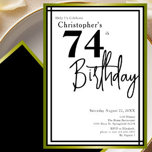 Convite de Aniversário de 74 anos Moderno Elegante