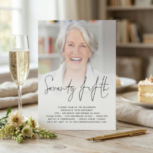 Convite de Aniversário de 75 Anos com Foto e Letra