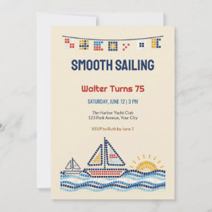 Convite de Aniversário de 75 anos do Mosaic Sailbo