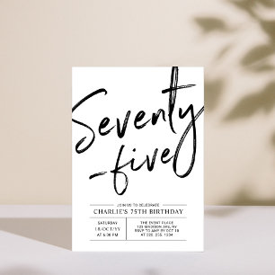 Convite de Aniversário de 75 Anos Moderno