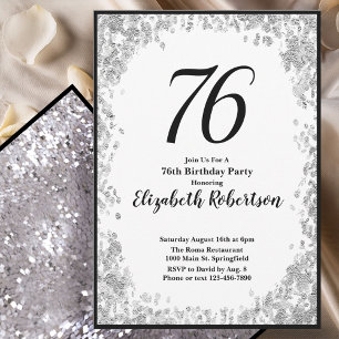 Convite de Aniversário de 76 Anos Elegante para El