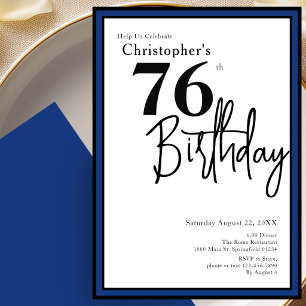 Convite de Aniversário de 76 anos Moderno Elegante