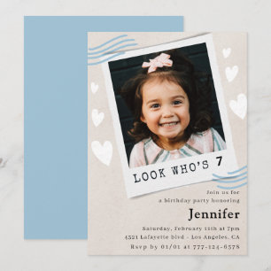 Convite de aniversário de 7 anos