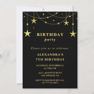 Convite de aniversário de 7 anos Chic estrelas dou