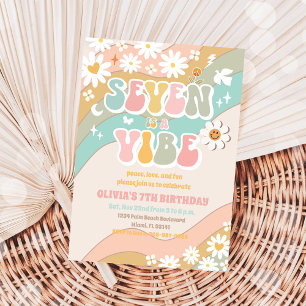 Convite de Aniversário de 7 anos da Retro Daisy