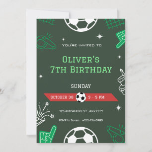Convite de Aniversário de 7 Anos para Menino de Fu