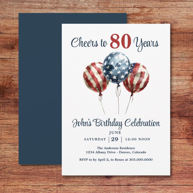 Convite de Aniversário de 80 Anos Cheers (Criador carregado)