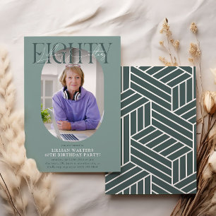 Convite de Aniversário de 80 Anos com Foto e Assin
