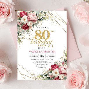Convite de Aniversário de 80 anos com Verdejante B
