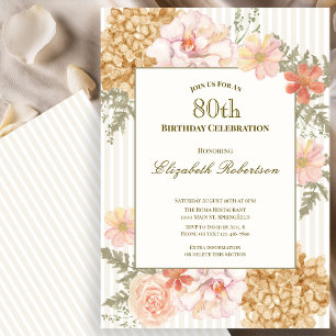 Convite de Aniversário de 80 anos Cores de Outono 