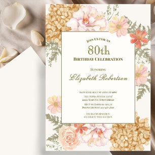 Convite de Aniversário de 80 anos Cores de Outono 
