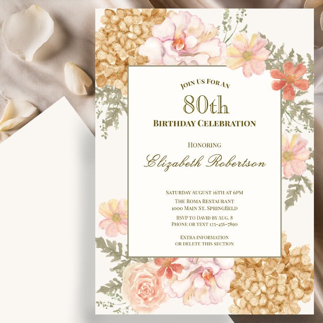 Convite de Aniversário de 80 anos Cores de Outono  (Criador carregado)