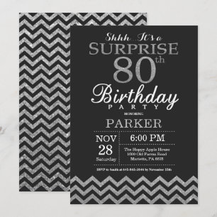 Convite de Aniversário de 80 anos Surpresa com Bri