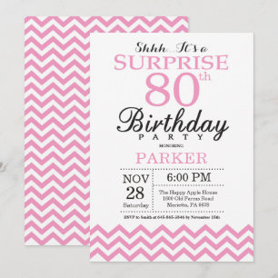 Convite de Aniversário de 80 anos Surpresa com Che
