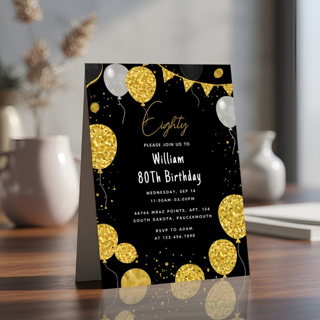 Convite De Aniversário De 80 De Bicicleta Feliz E Humor Ad (Criador carregado)