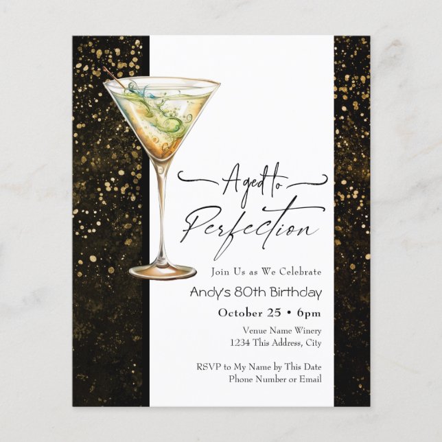 Convite de Aniversário de 80 Perfeito (Frente)