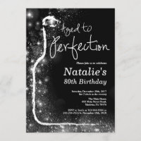 Convite De Aniversário De 80 Wine. Idade para Perf
