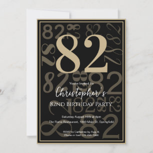 Convite de Aniversário de 82 Anos para Ele Moderno