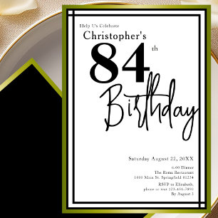 Convite de Aniversário de 84 anos Moderno Elegante