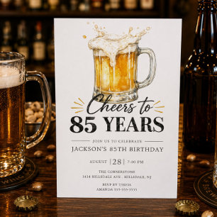 Convite de Aniversário de 85 Anos Cheers