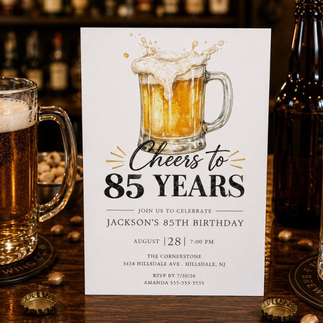 Convite de Aniversário de 85 Anos Cheers (Criador carregado)