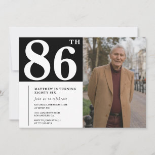 Convite de aniversário de 86 anos para homens em f