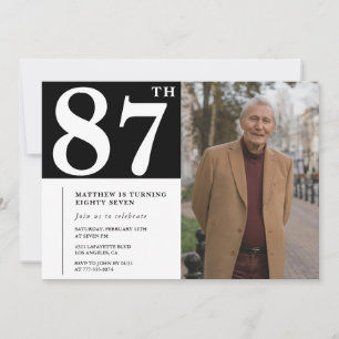 Convite de aniversário de 87 anos de homens em fot