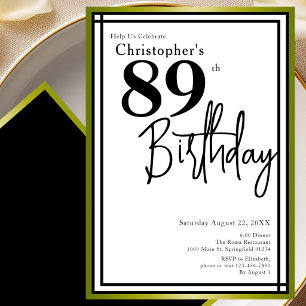 Convite de Aniversário de 89 anos Moderno Elegante