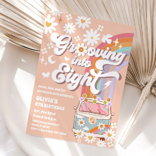 Convite de Aniversário de 8 Anos da Retro Daisy