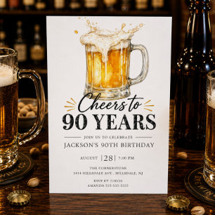 Convite de Aniversário de 90 Anos Cheers