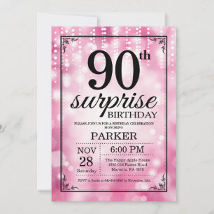 Convite de Aniversário de 90 anos Surpresa com Bri