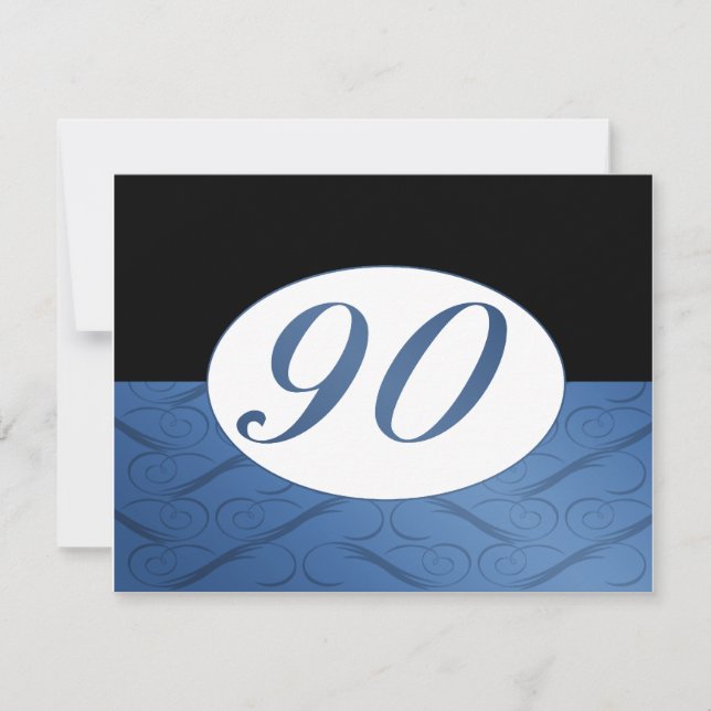 Convite de aniversário de 90 (azul) (Frente)