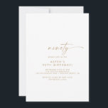 Convite de aniversário de 90 de Script Dourado Mod<br><div class="desc">Este convite de aniversário 90 de guião-ouro moderno é perfeito para uma festa de aniversário minimalista. O simples design de cor amarela apresenta uma tipografia industrial única, com estilo boho moderno. Personalizável em qualquer cor. Mantenha o design mínimo e elegante, como está, ou personalize-o adicionando seus próprios gráficos e trabalhos...</div>