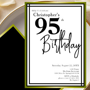 Convite de Aniversário de 95 anos Moderno Elegante