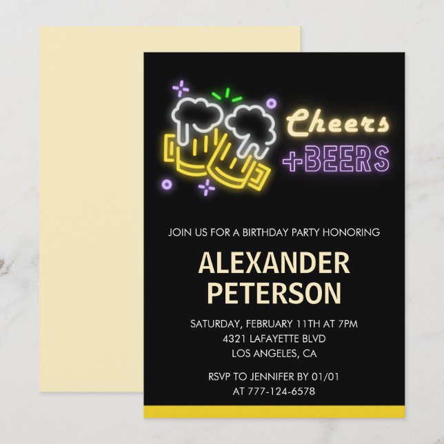 Convite de aniversário de 97 anos da Cerveja Cheer (Frente/Verso)