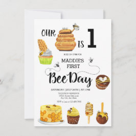 Convite de aniversário de abelhas