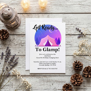 Convite de Aniversário de Acampamento para Meninas