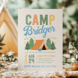 Convite de Aniversário de Acampamento para Menino