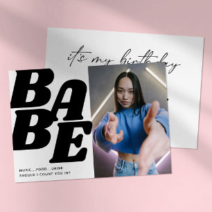 Convite de Aniversário de Adolescente com Foto BAB