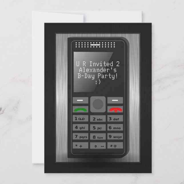 Convite de aniversário de Adolescentes de Celular  (Frente)