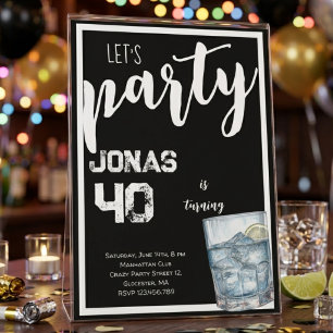 Convite de aniversário de adultos com vodka