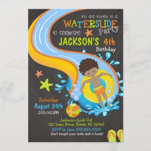 Convite de aniversário de água / Festa de Piscina 